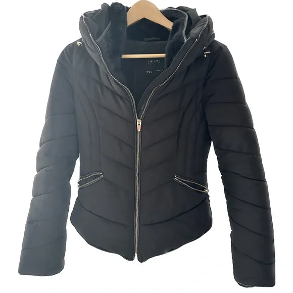 HOT Long Puffer Jacket Womens Black Coat Zara Zara Jackets